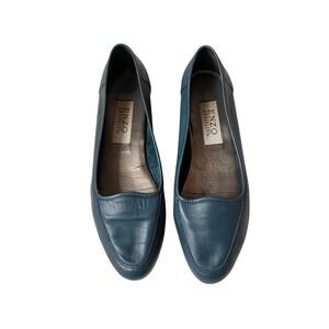 Enzo Angliolini Vintage Blue Leather Loafer Flats Size 9